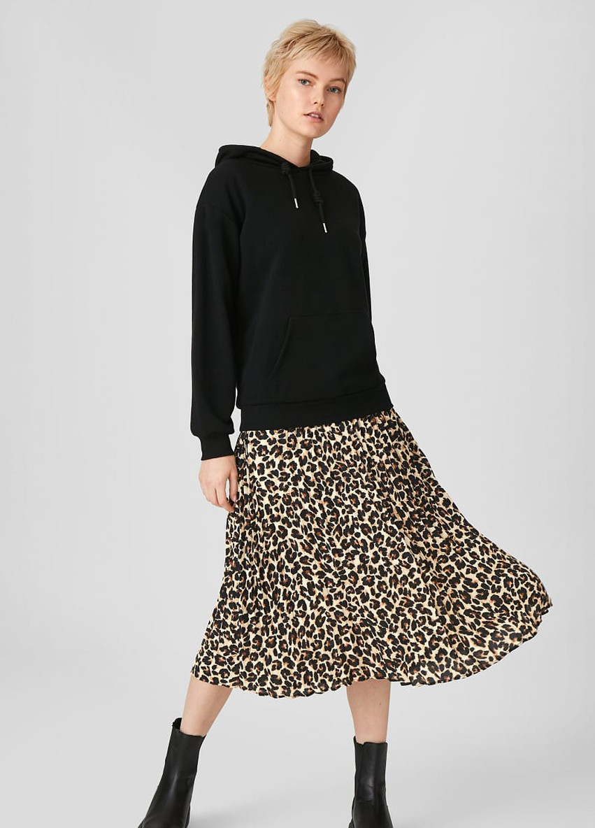 Бежевая кэжуал леопардовая юбка C&A
