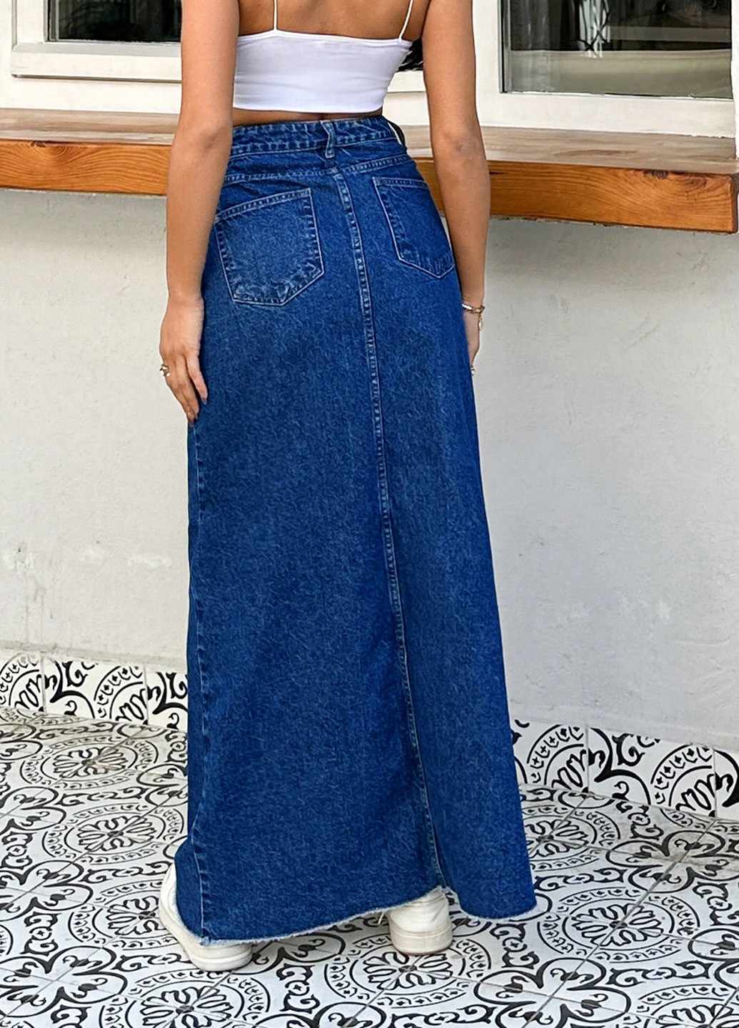 Синяя джинсовая варенка юбка SHEIN карандаш