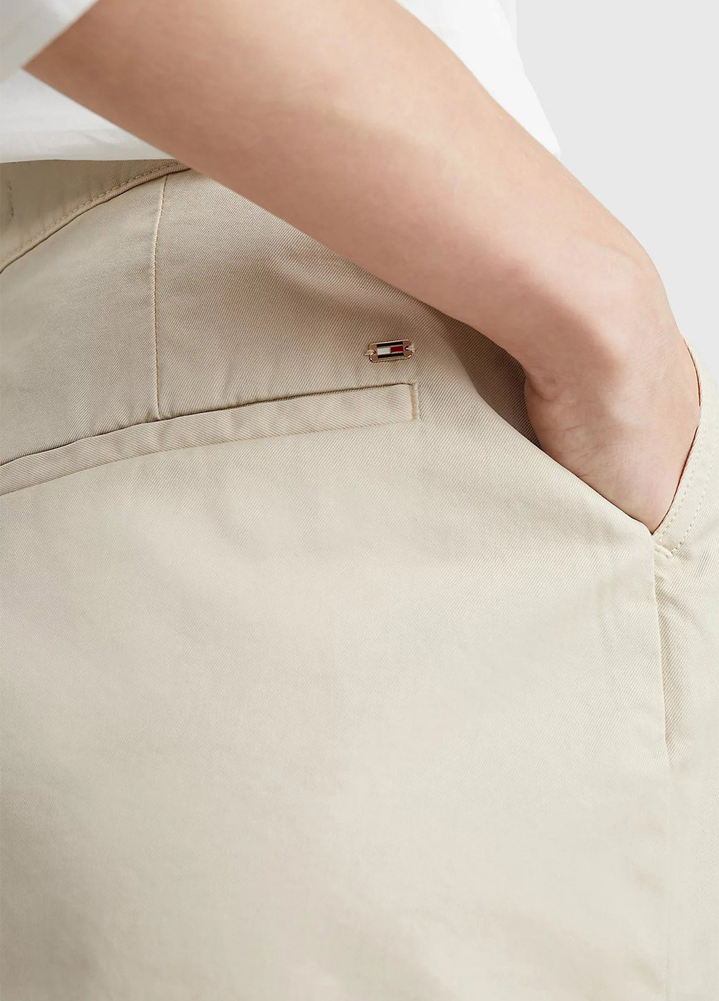 Светло-бежевая джинсовая однотонная юбка Tommy Hilfiger