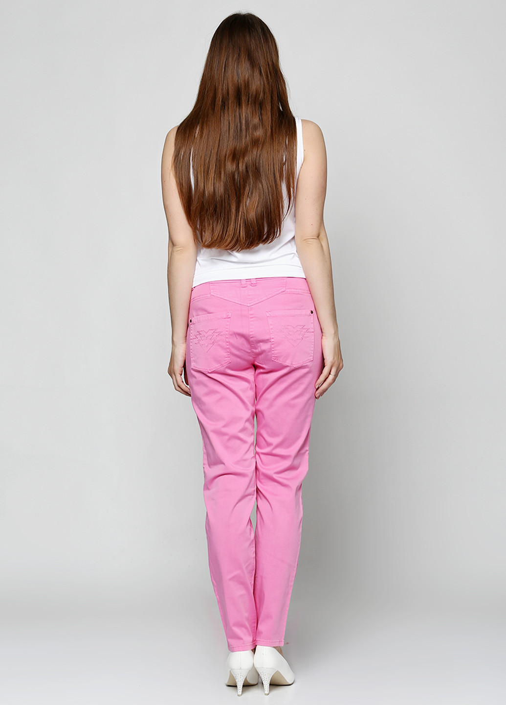 Розово-лиловые кэжуал демисезонные зауженные брюки Olsen