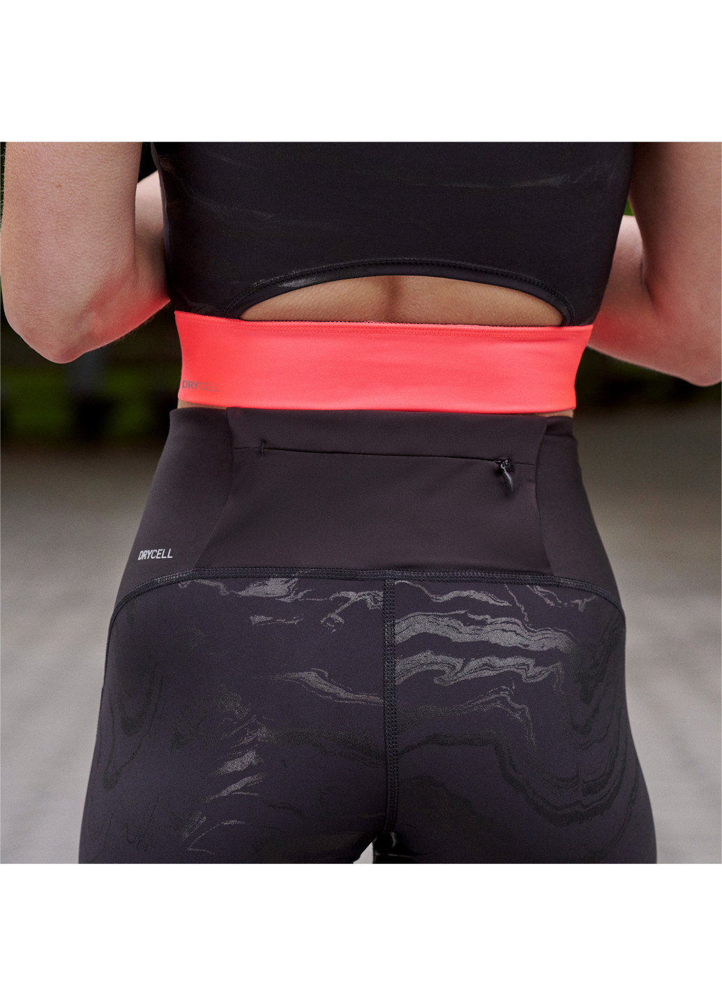Черные демисезонные леггинсы ultraform high waist full length printed running tights women Puma