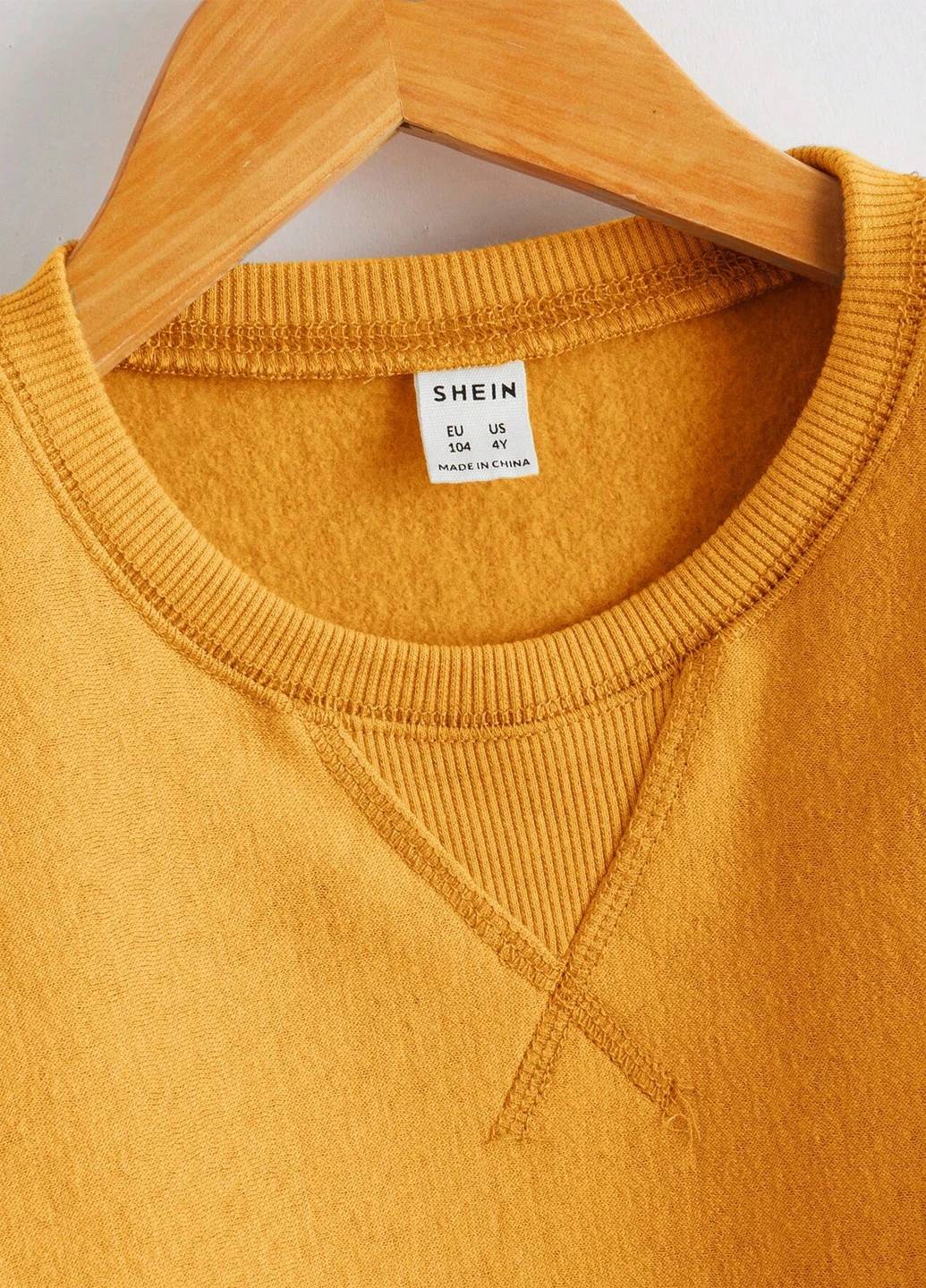 SHEIN свитшот однотонный желтый кэжуал полиэстер
