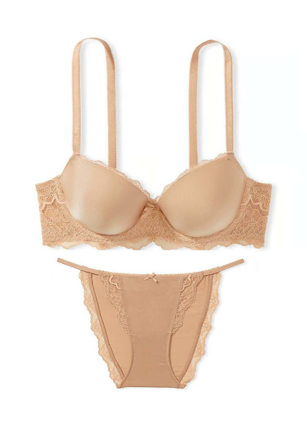 Бежевий демісезонний комплект (бюстгальтер, трусики) Victoria's Secret