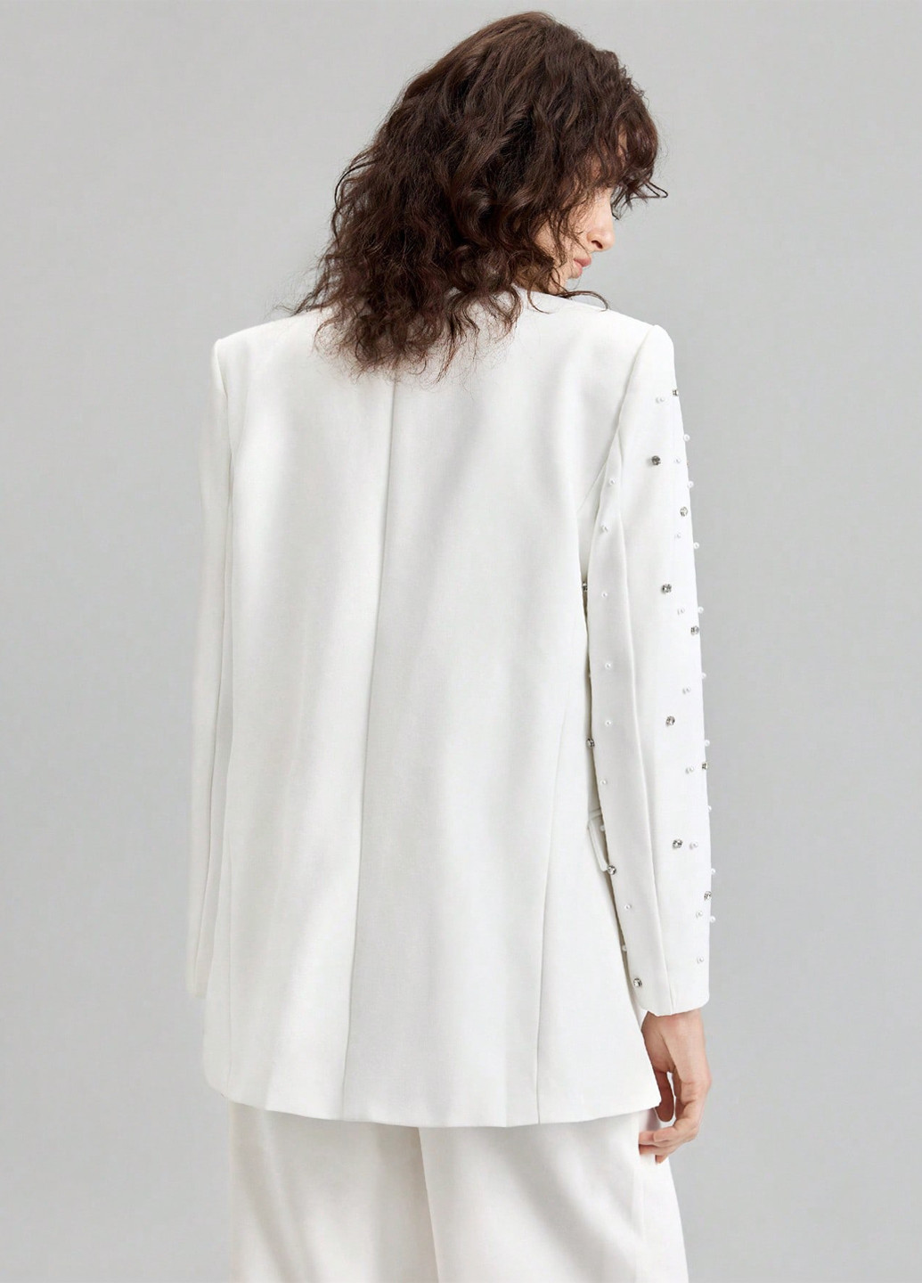 Белый женский жакет SHEIN однотонный - демисезонный