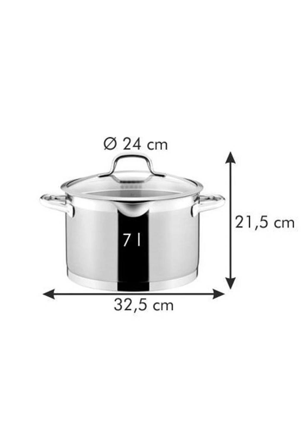 Каструля President 24 см 7 л з кришкою Tescoma (255190951)