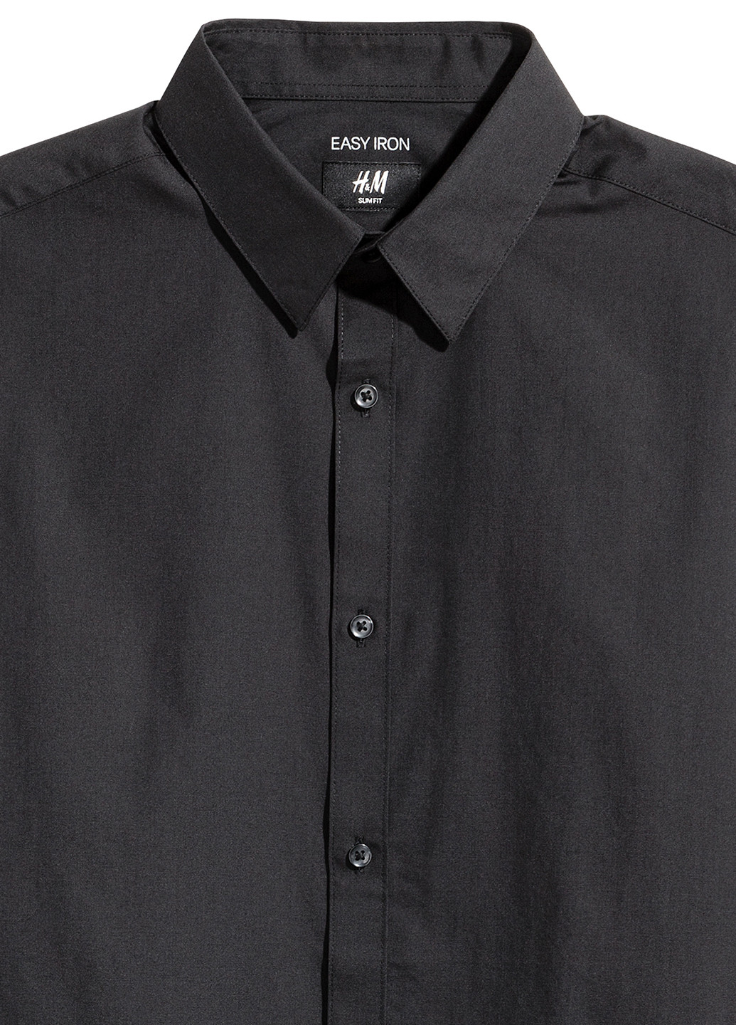 Черная кэжуал рубашка H&M с длинным рукавом