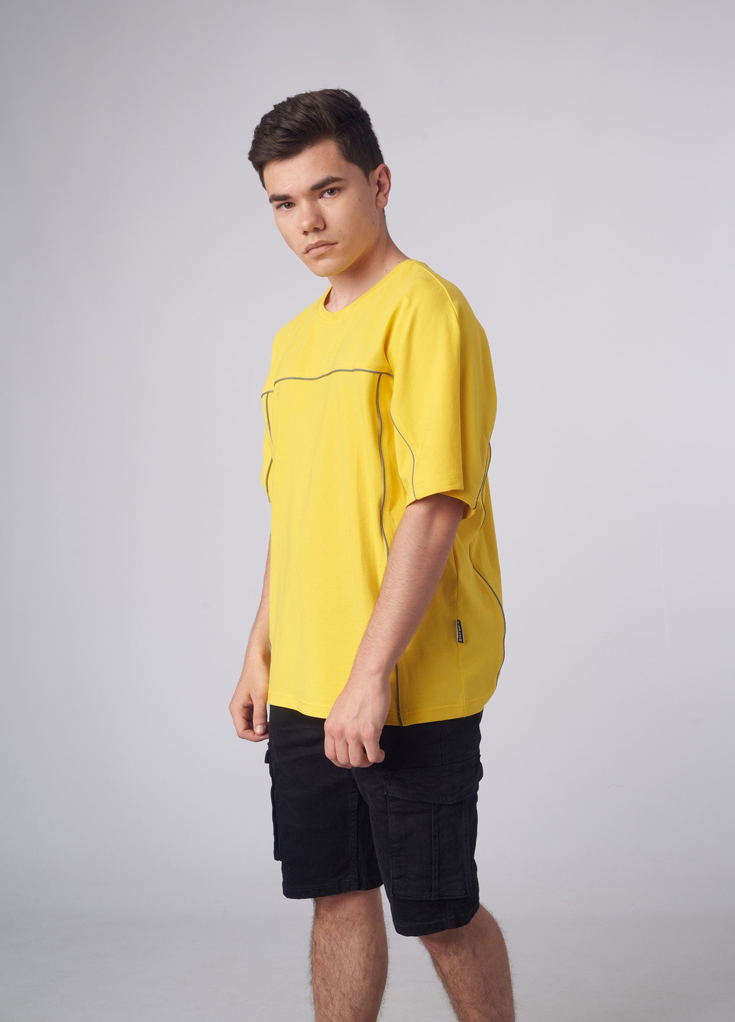Жовта футболка оверсайзова ronin рефлективна жовта Custom Wear
