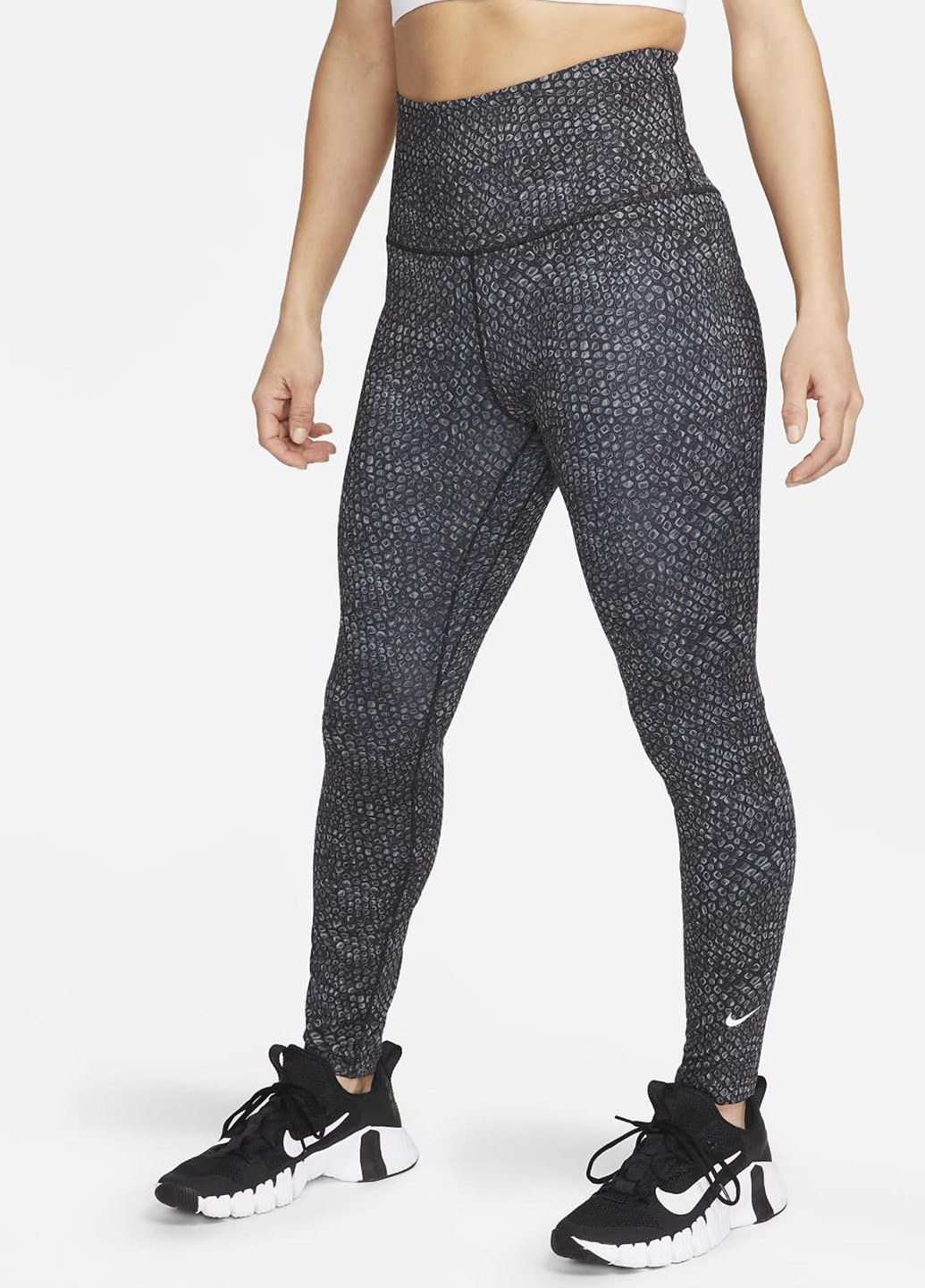 Черно-белые демисезонные леггинсы dx0162-010 Nike