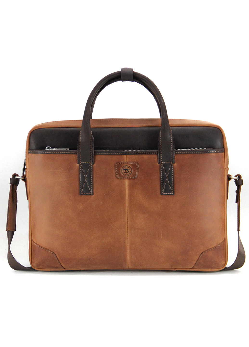 Сумка кожаная для ноутбука 15,6', MackBook 16' 717 R-Br светло-коричневая Tom Stone (239785439)