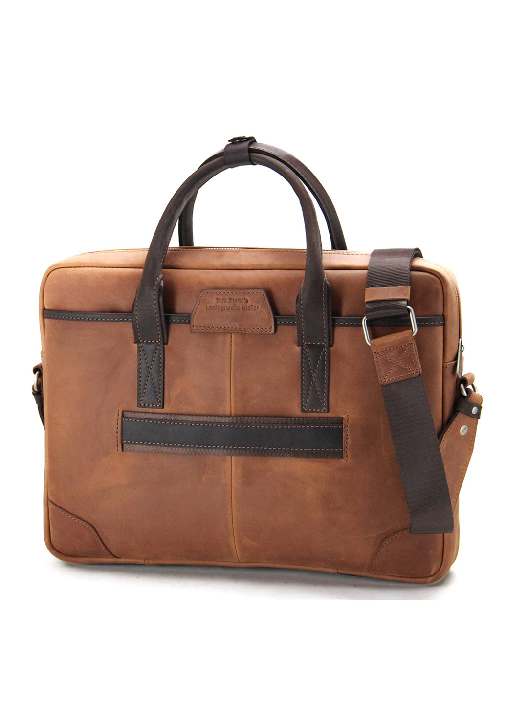 Сумка кожаная для ноутбука 15,6', MackBook 16' 717 R-Br светло-коричневая Tom Stone (239785439)