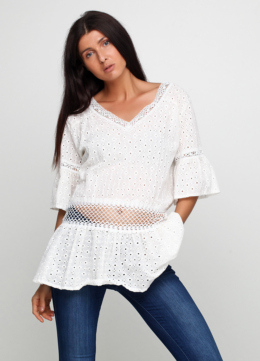 Белая демисезонная блуза Altamira