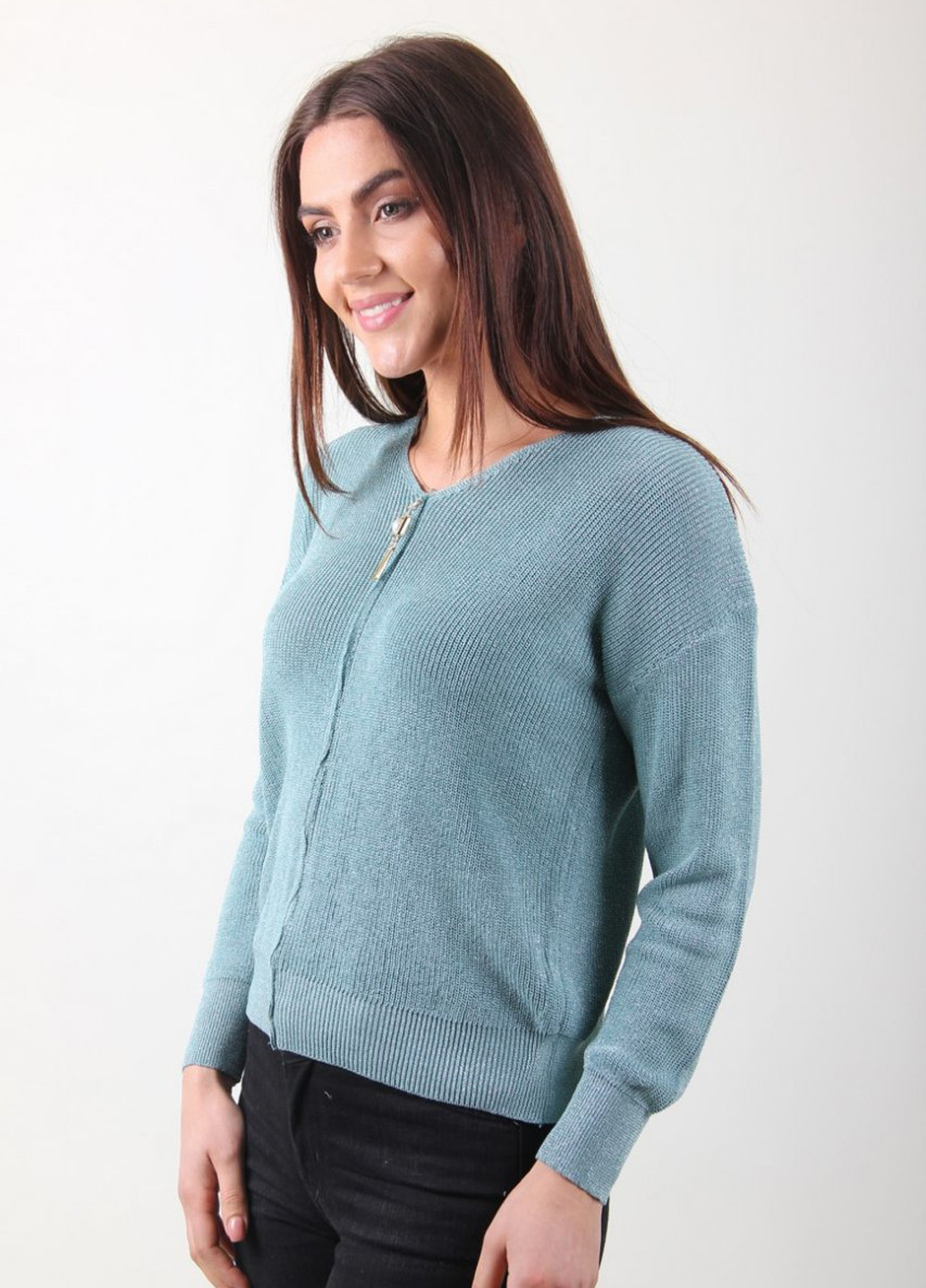 Бірюзовий демісезонний пуловер пуловер LadiesFashion