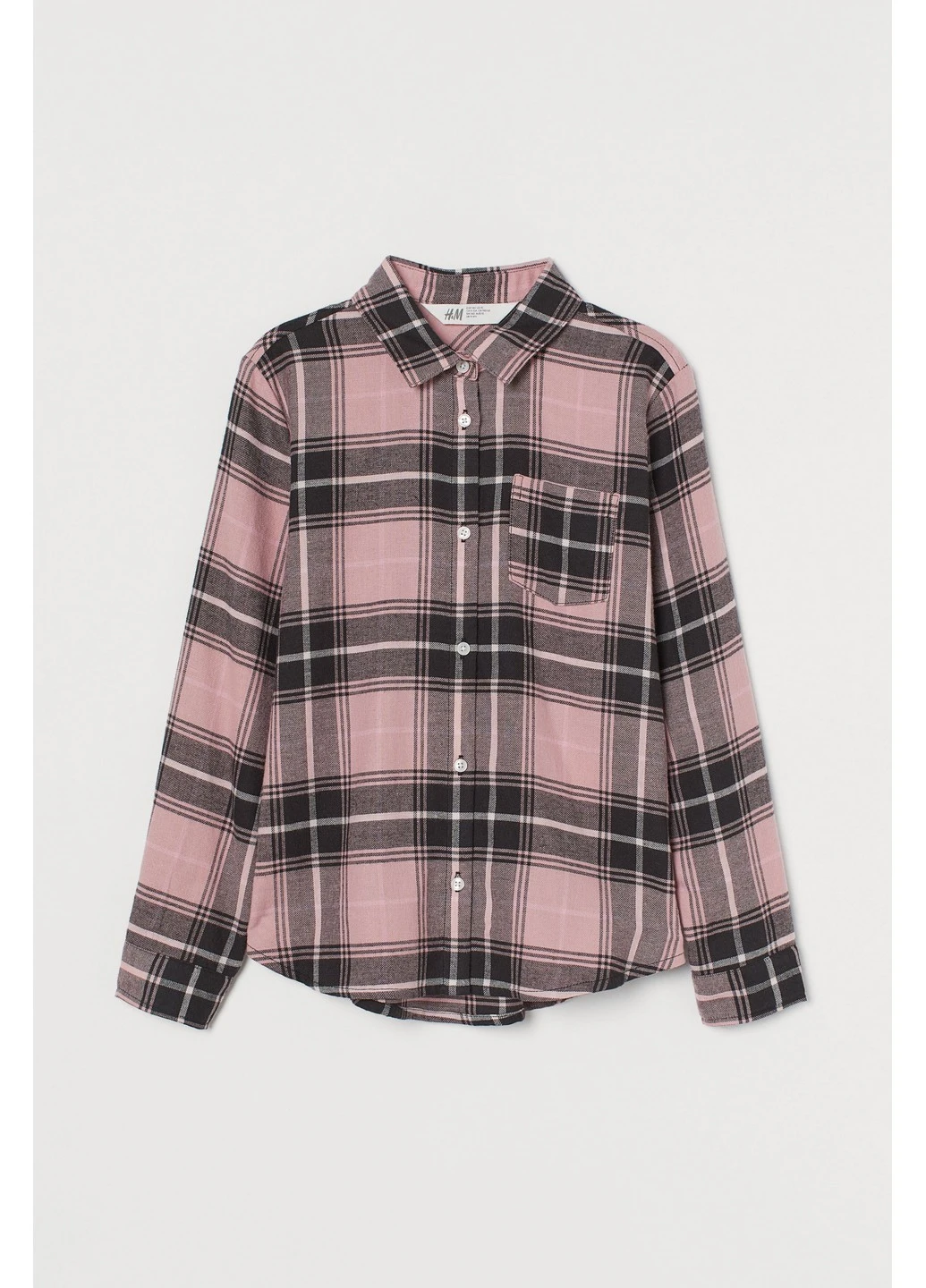 Розовая кэжуал рубашка в клетку H&M