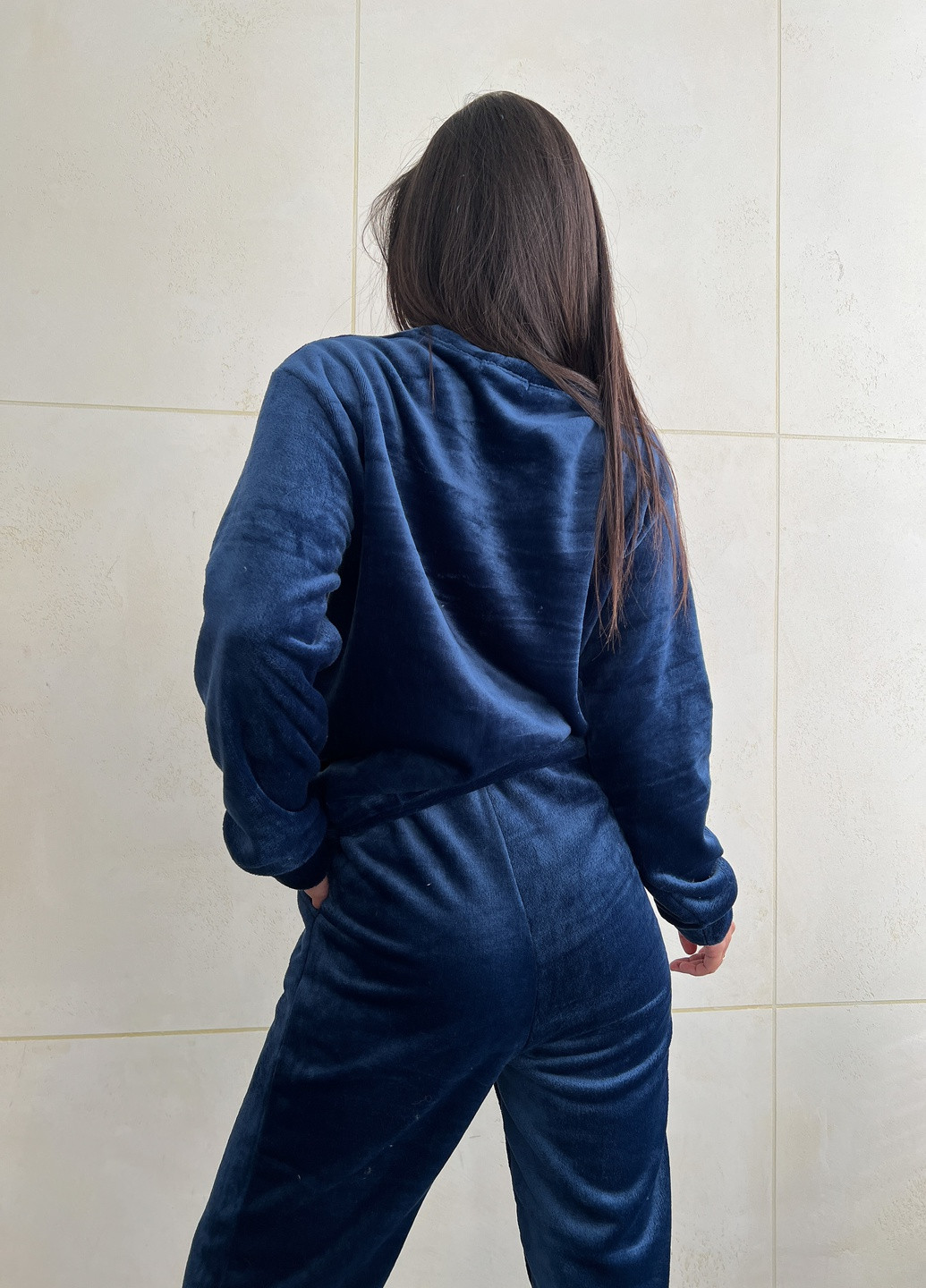Синяя зимняя пижамный костюм Garna