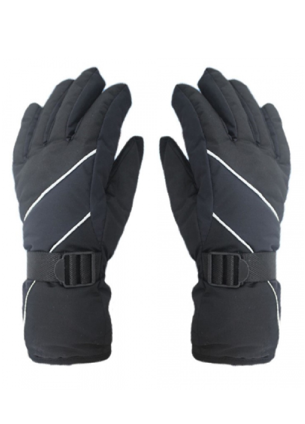 Гірськолижні рукавички лижні рукавиці теплі зимові на флісі непромокаючі вітрозахисні (473093-Prob) Чорні Unbranded (253867081)