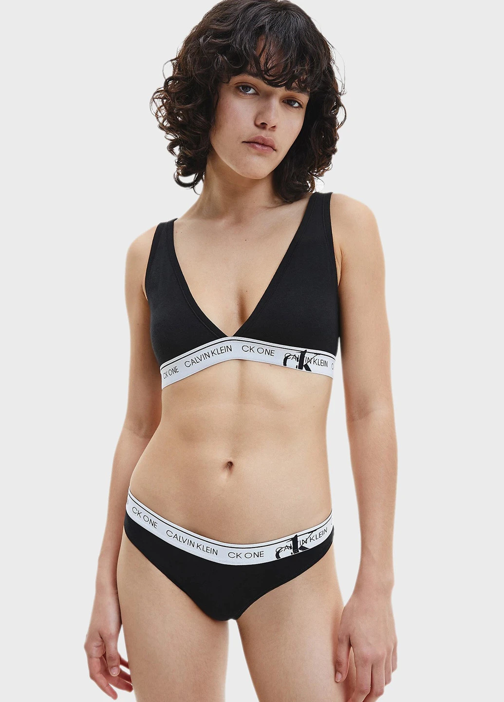 Чорний топ бюстгальтер Calvin Klein без кісточок бавовна