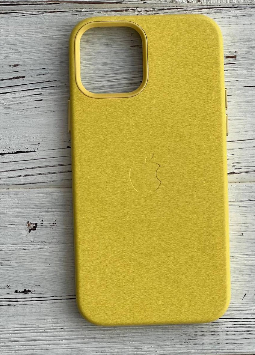 Шкіряний Чохол Накладка Leather Case (AA) with MagSafe Для IPhone 12/12 Pro Yellow No Brand (254091644)