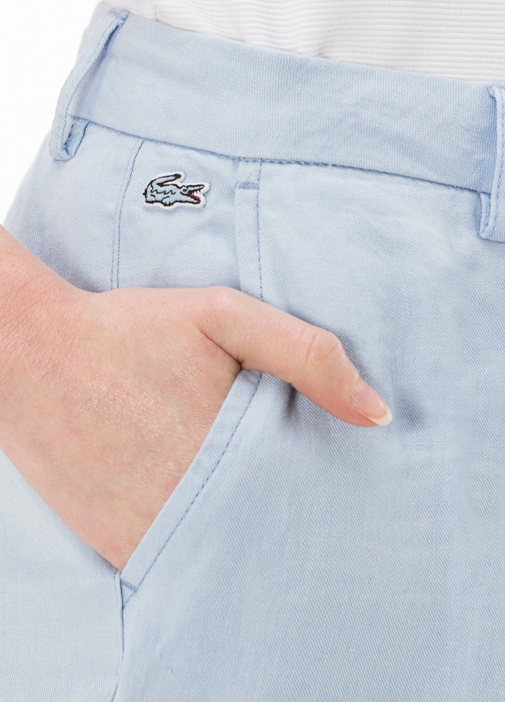 Светло-голубые кэжуал летние зауженные брюки Lacoste