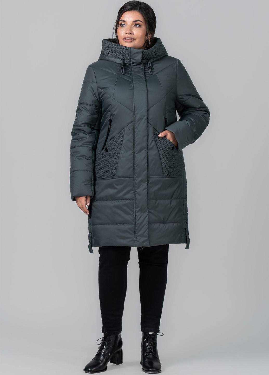 Темно-серое демисезонное Пальто A'll Posa