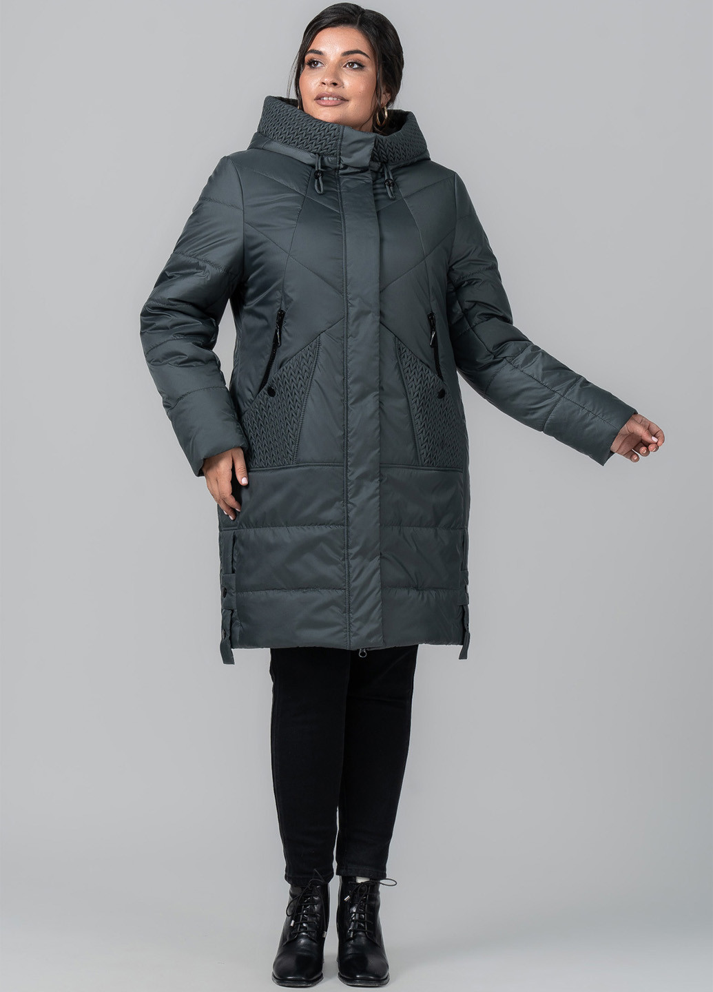 Темно-серое демисезонное Пальто A'll Posa