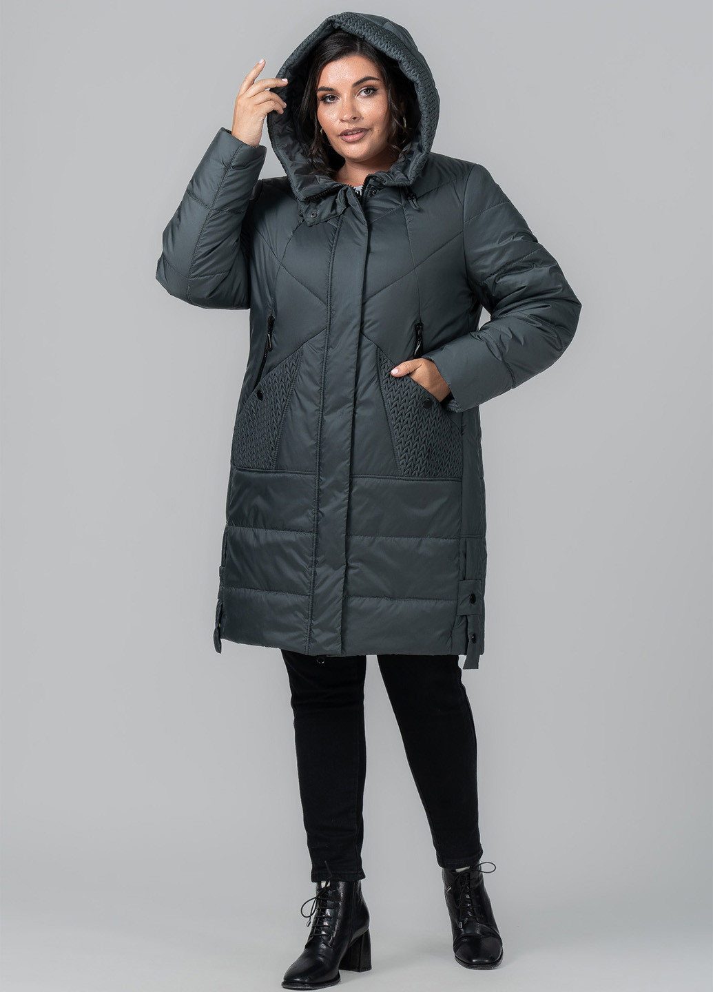 Темно-серое демисезонное Пальто A'll Posa