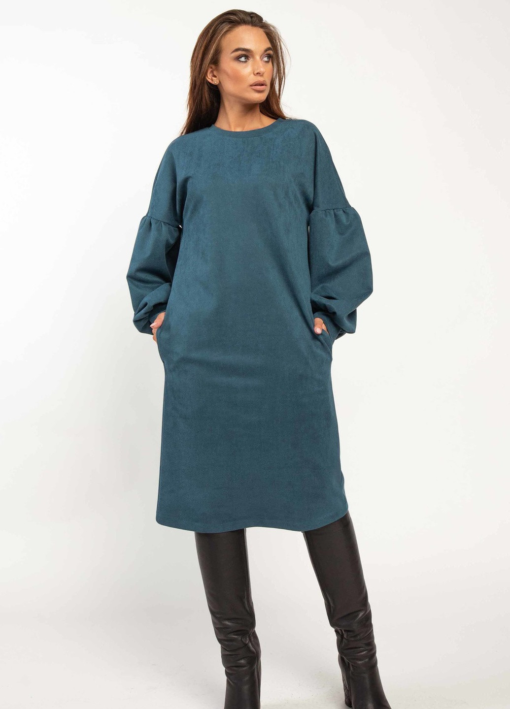 Голубое кэжуал платье Ри Мари однотонное