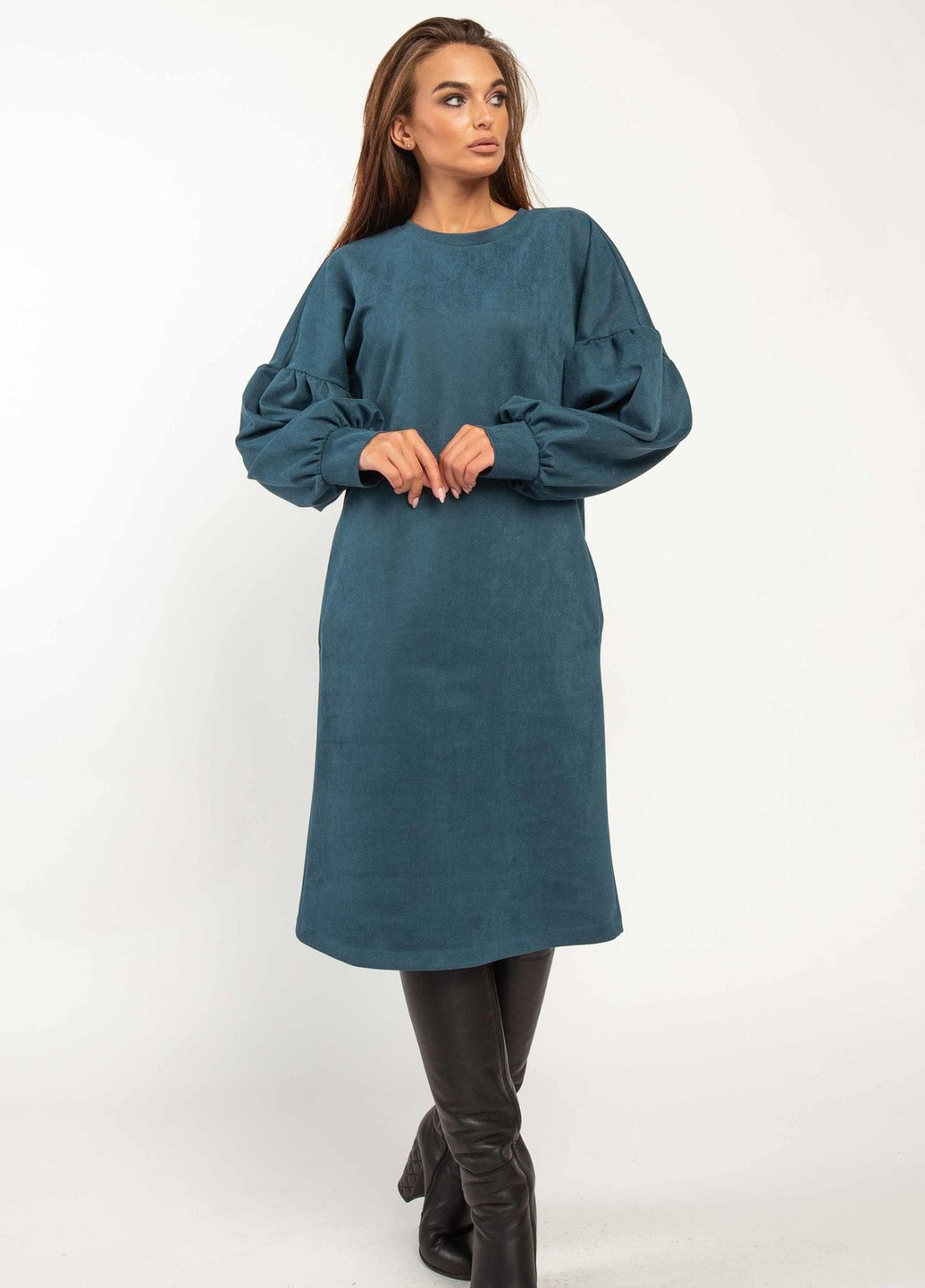 Голубое кэжуал платье Ри Мари однотонное