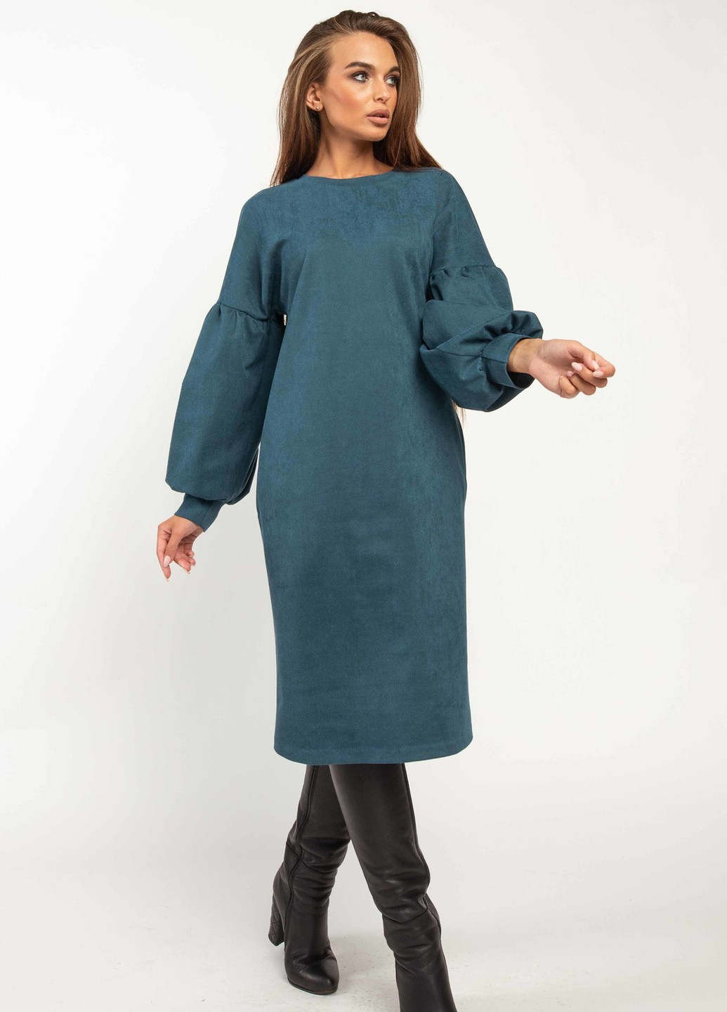 Голубое кэжуал платье Ри Мари однотонное