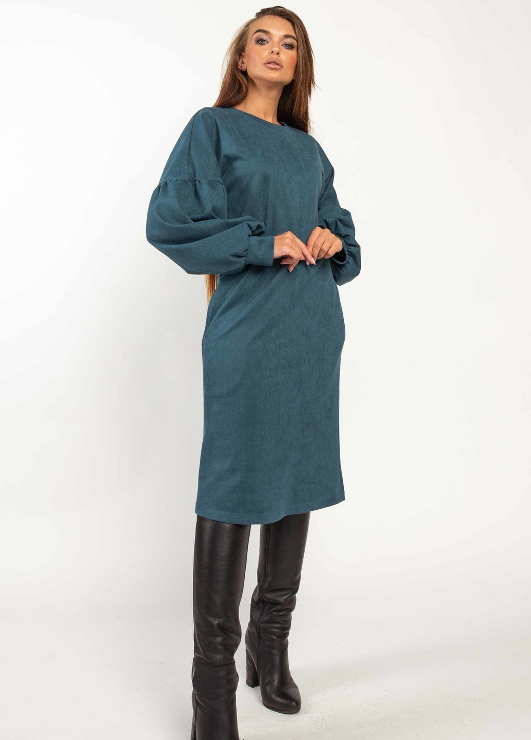 Голубое кэжуал платье Ри Мари однотонное