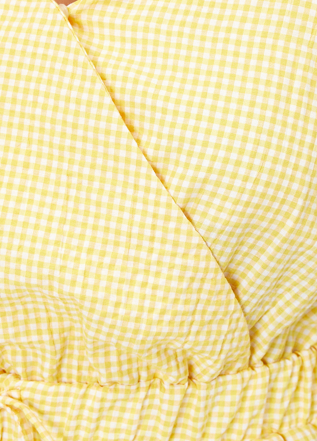 Комбинезон KOTON комбинезон-шорты клетка жёлтый кэжуал хлопок