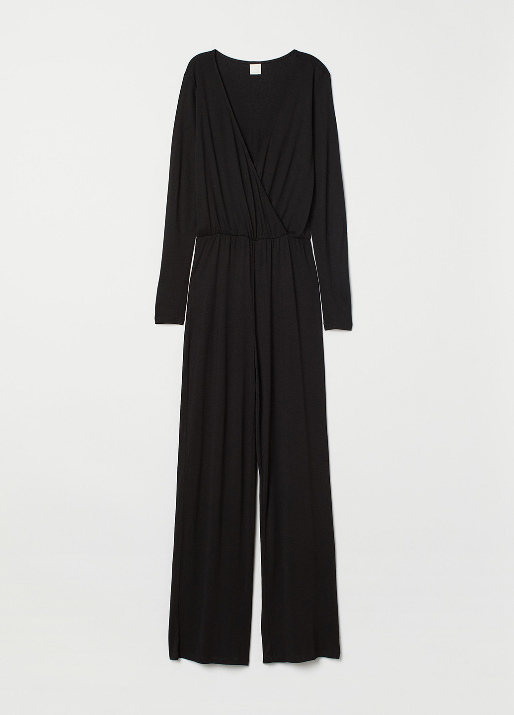 Комбінезон H&M комбінезон-брюки однотонний чорний кежуал віскоза, трикотаж