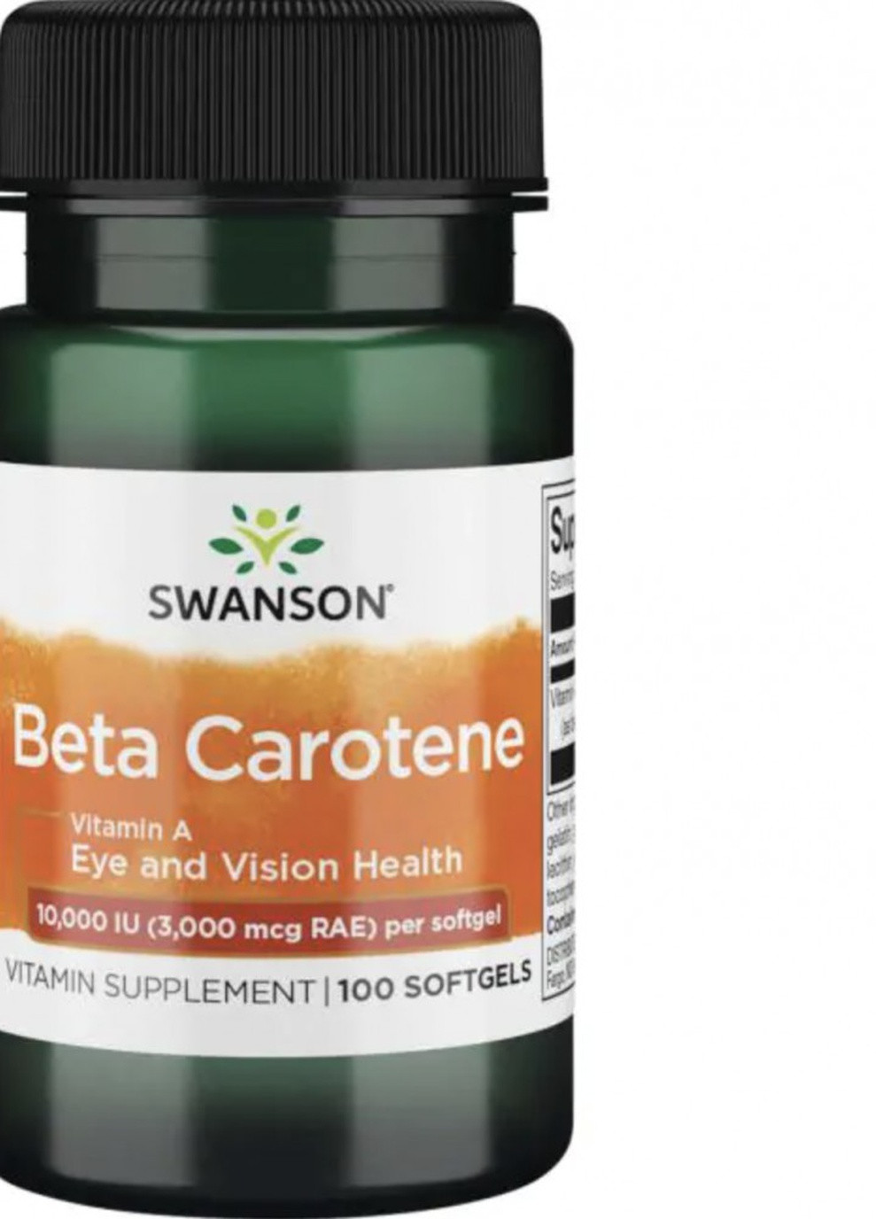 Бета каротини Beta-Carotene 25,000 IU (7,500 mcg RAE) 100 Sgels Swanson (232599789)