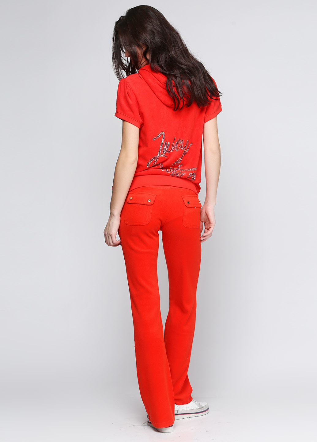 Красные спортивные демисезонные прямые брюки Juicy Couture