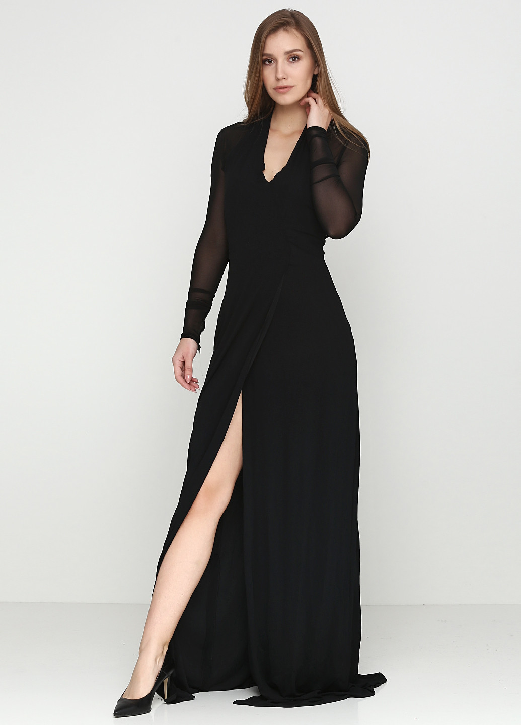 Черное вечернее платье Ralph Lauren однотонное
