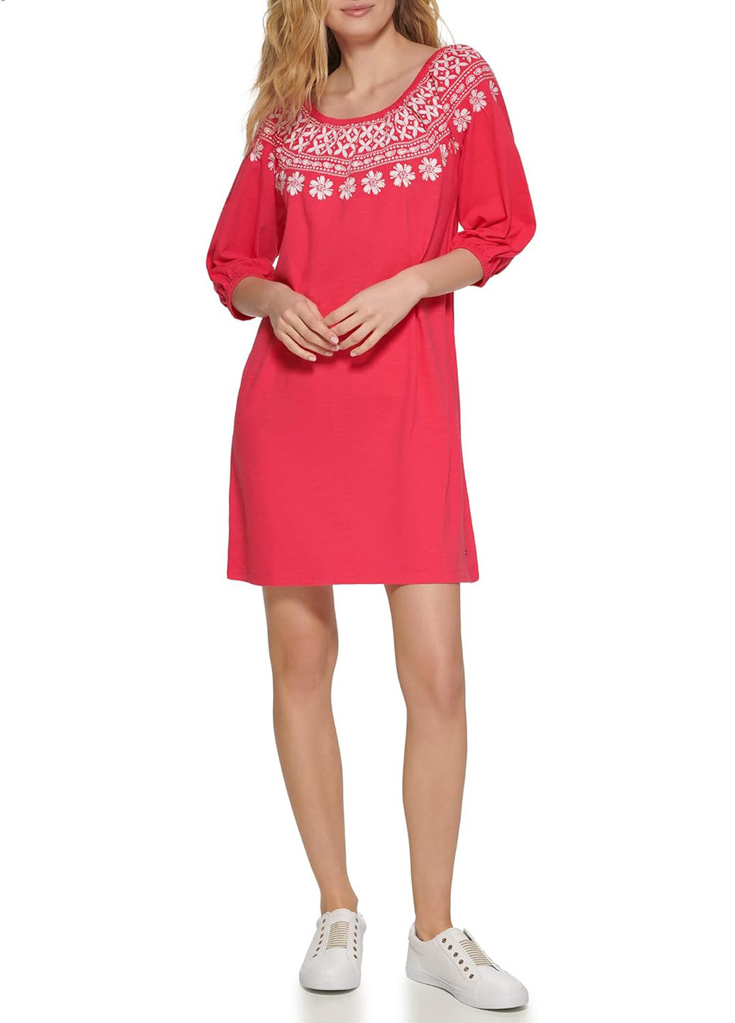 Розовое кэжуал платье Tommy Hilfiger с орнаментом