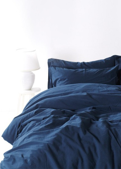 Комплект постельного белья Stonewash Adriatic евро dark blue синий SoundSleep (209346089)