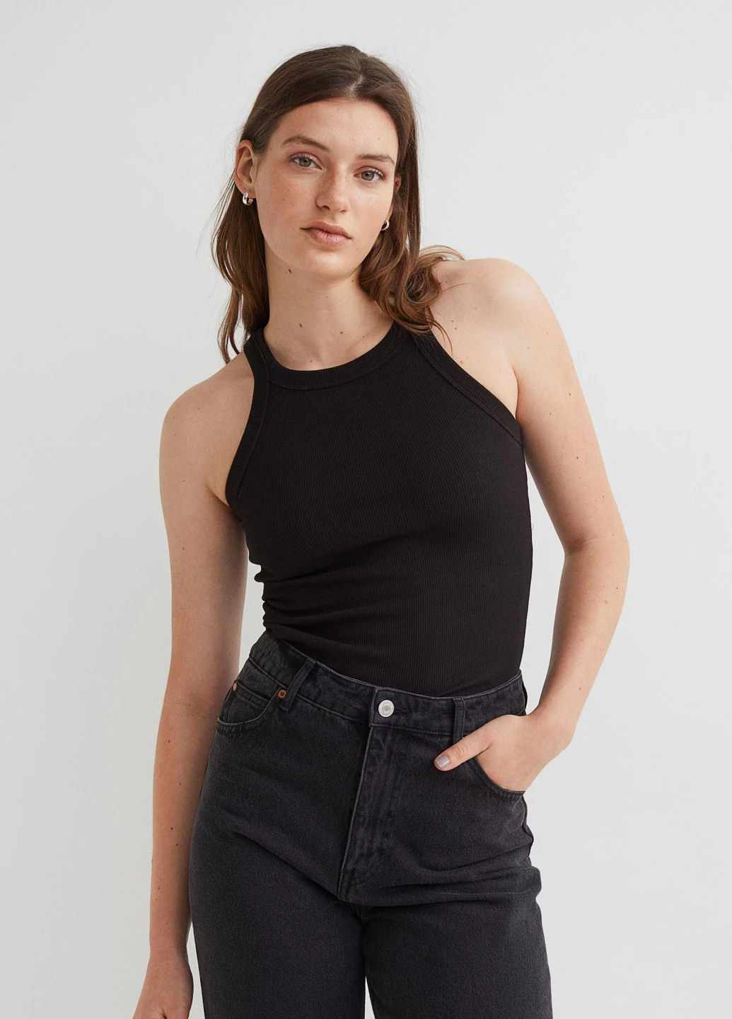 Топ літо,чорний, H&M Basic (254655466)