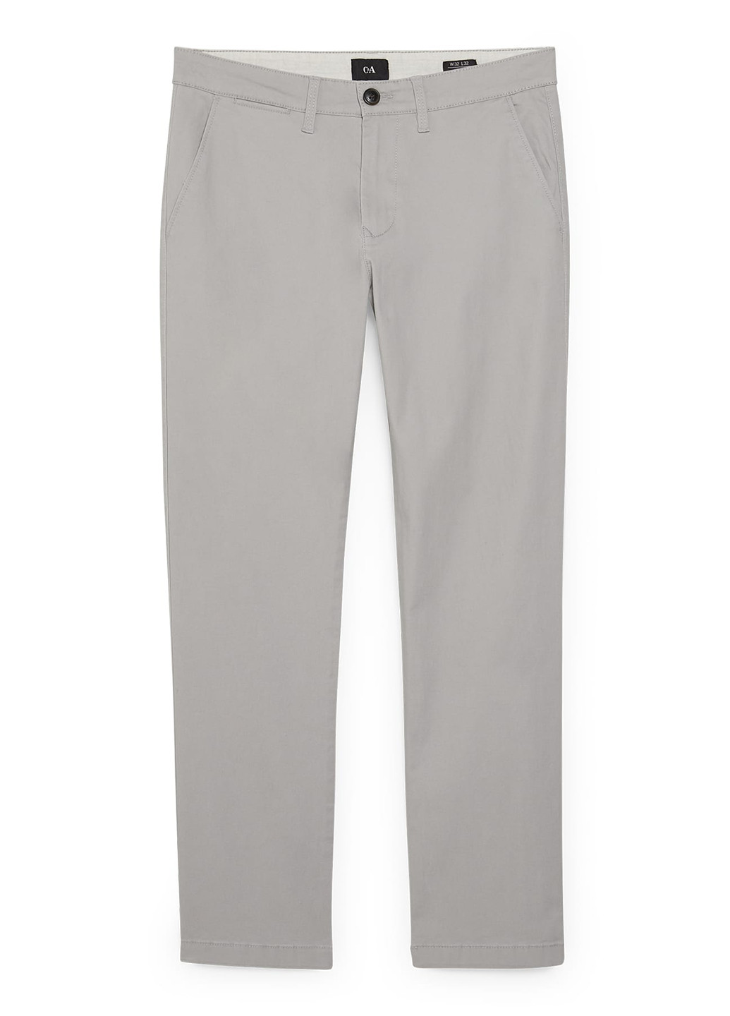 Серые кэжуал демисезонные прямые брюки C&A