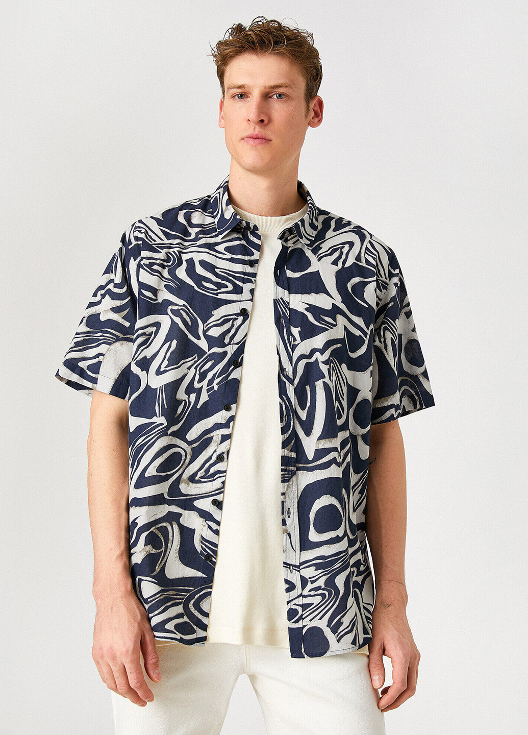 Цветная кэжуал рубашка с абстрактным узором KOTON