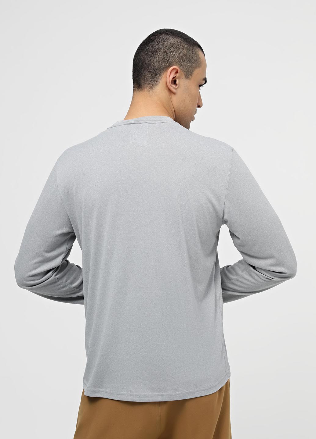 Светло-серый демисезонный спортивный, кэжуал лонгслив The North Face меланж