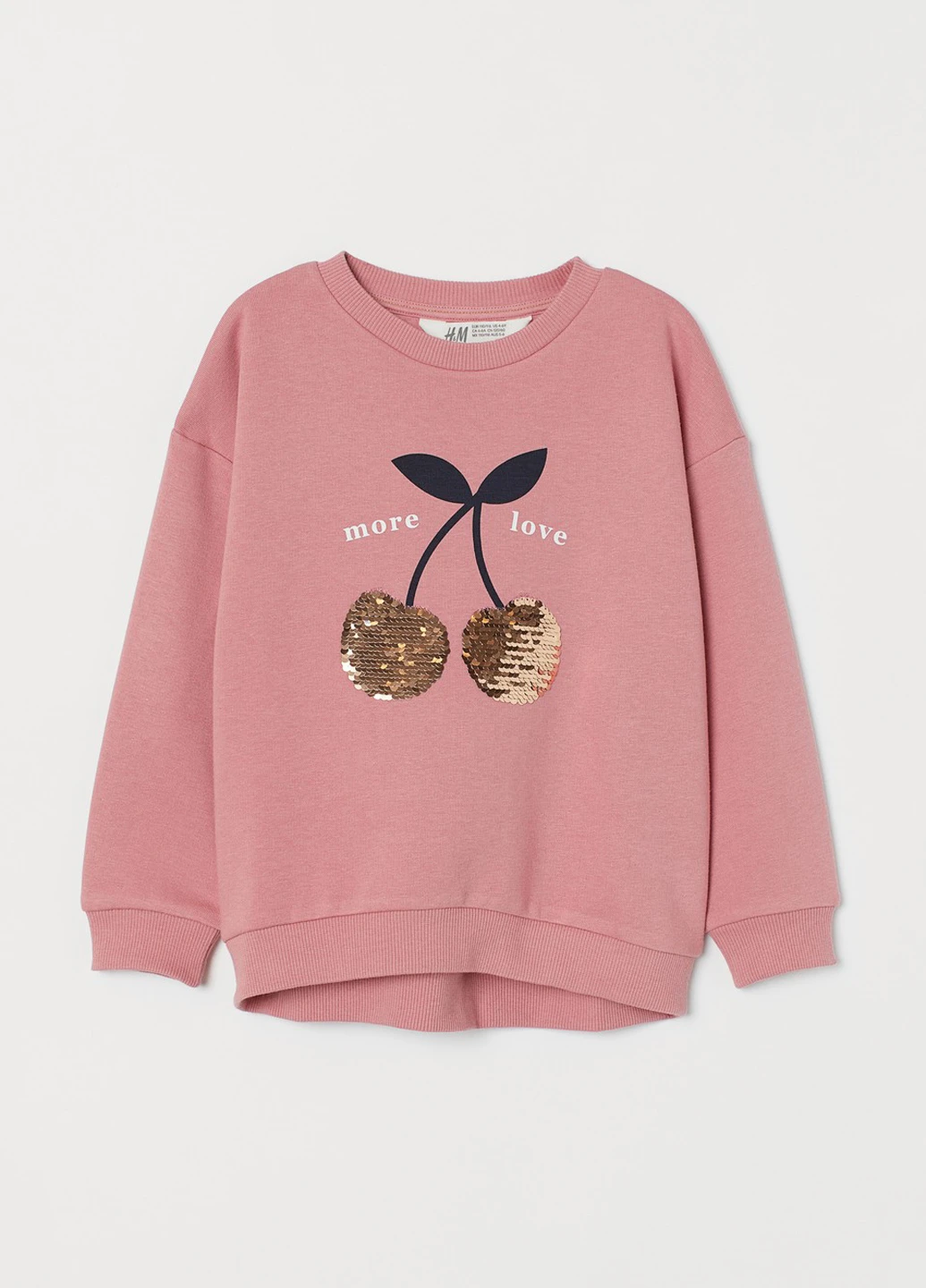 H&M світшот напис рожевий кежуал бавовна