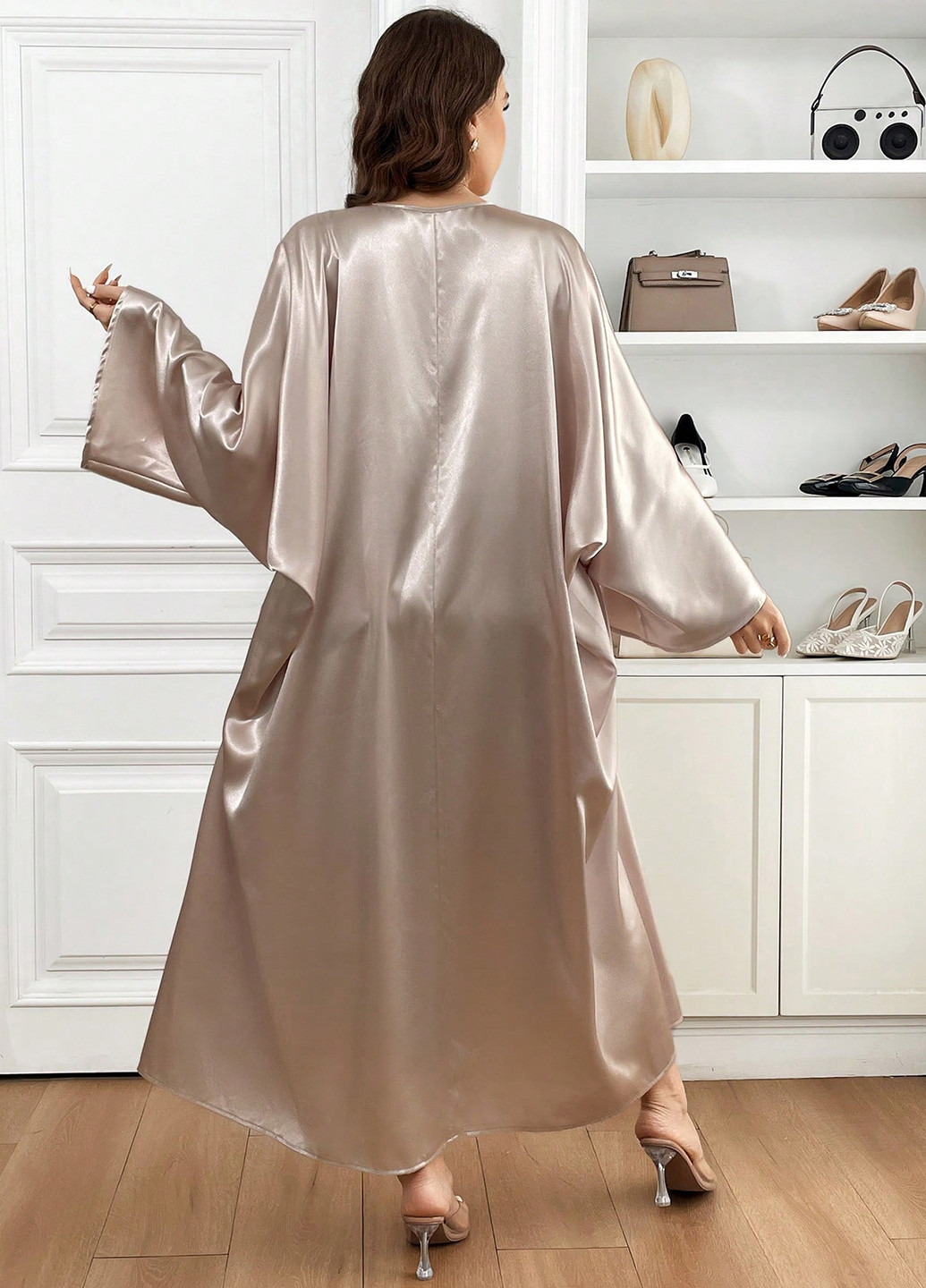 Золотий кежуал сукня а-силует SHEIN однотонна