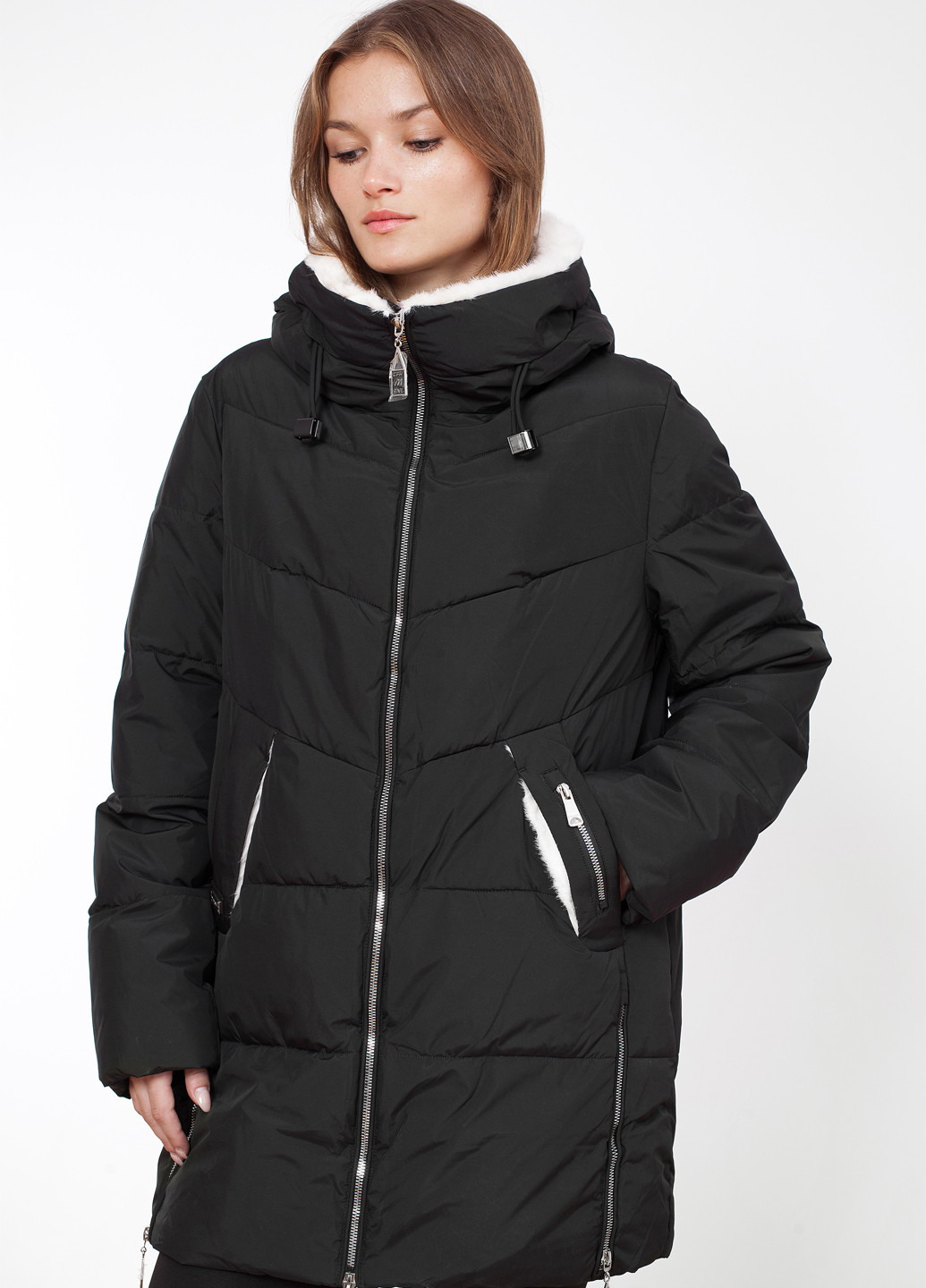 Черная зимняя куртка куртка-пальто Meajiateer
