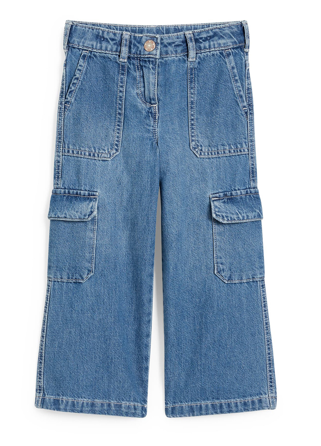 Голубые демисезонные карго, мешковатые джинсы C&A