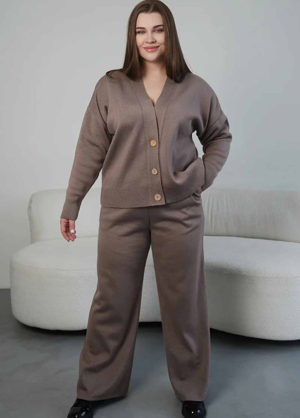 Кофейный демисезонный кардиган Fashion