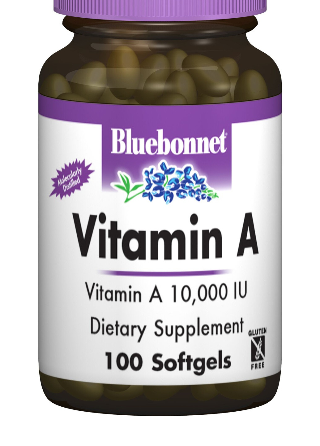 Витамин А 10000,, 100 желатиновых капсул Bluebonnet Nutrition (228292334)