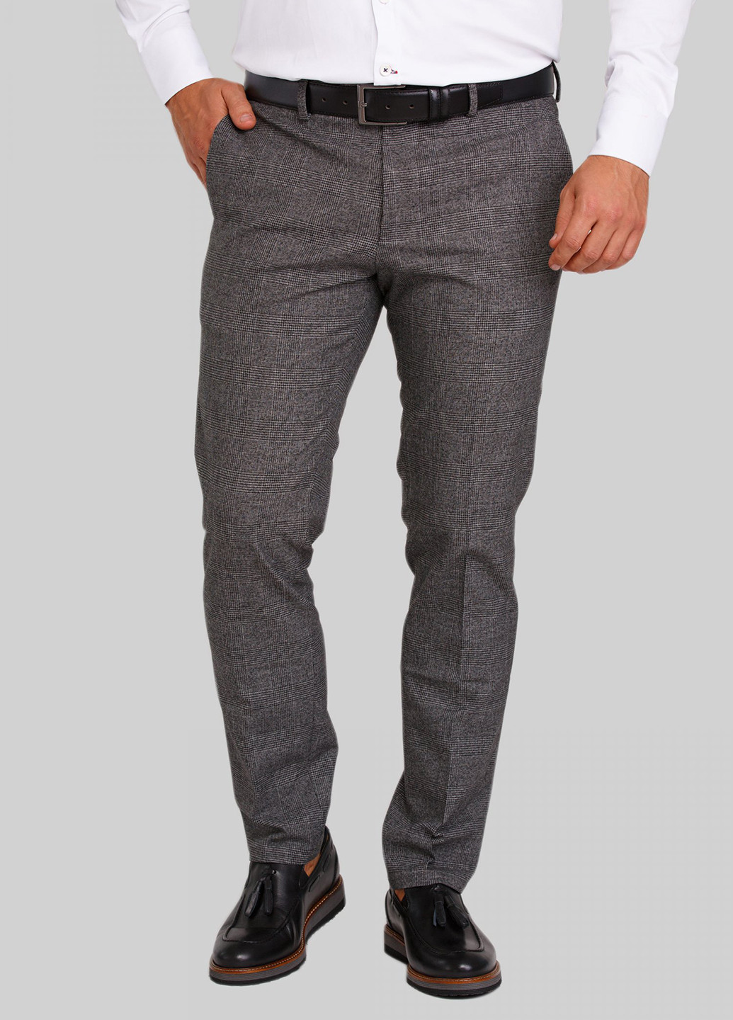 Серые кэжуал демисезонные брюки Trend Collection