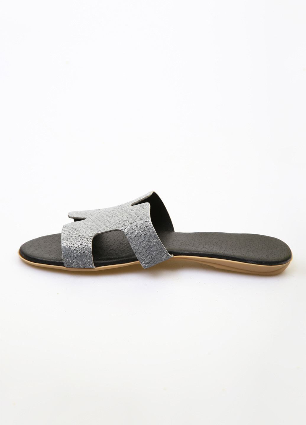 Серебристые шлепанцы No Brand