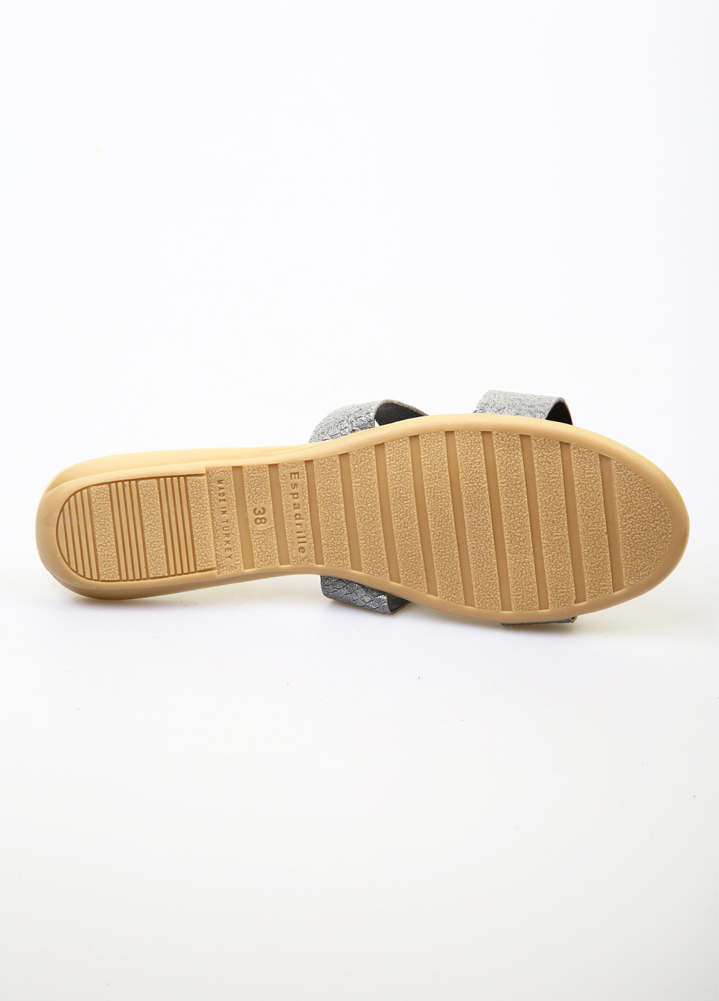 Серебристые шлепанцы No Brand