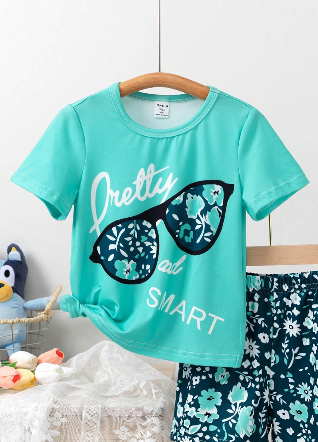 Комбінований літній комплект (футболка, шорти) SHEIN